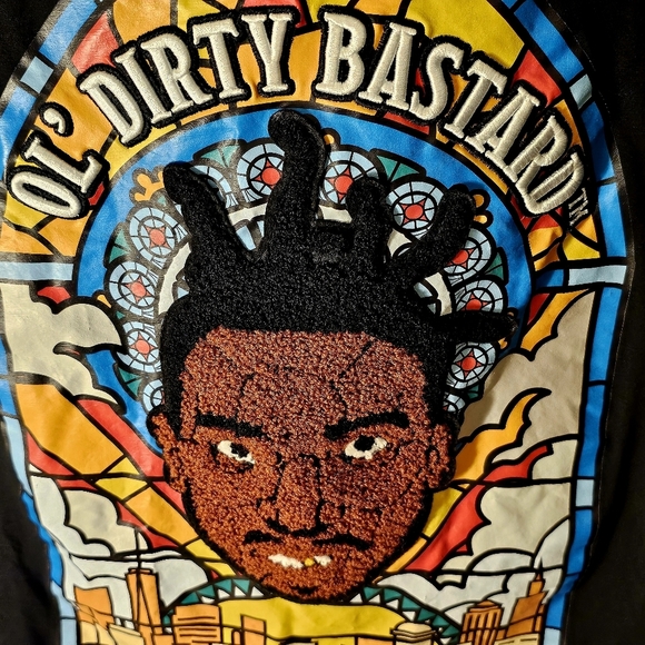 Ol' Dirty Bastard x REASON Black Grahic T-shirt With ODB Applique Size Small - Picture 2 of 6